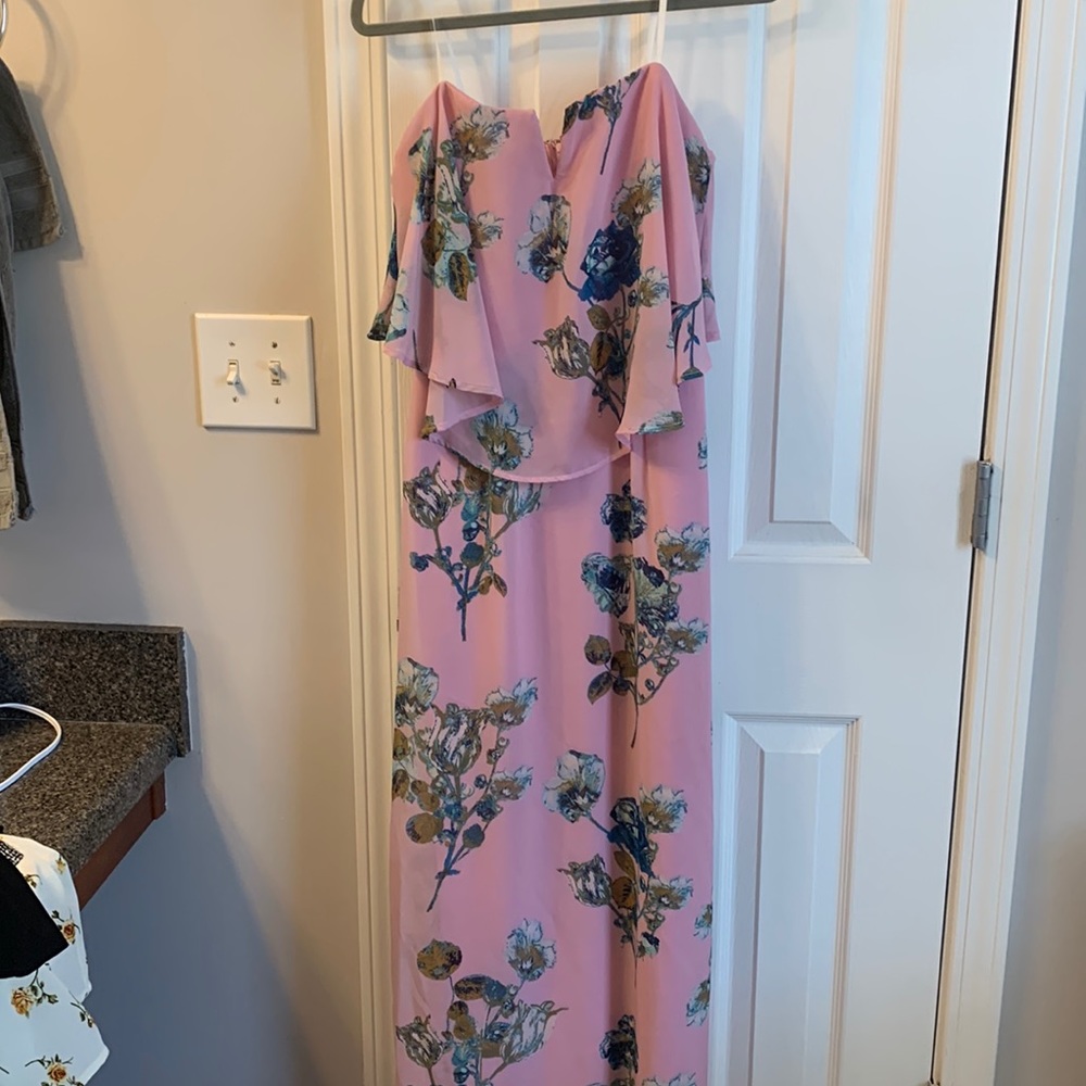 Medium, strapless floral dress